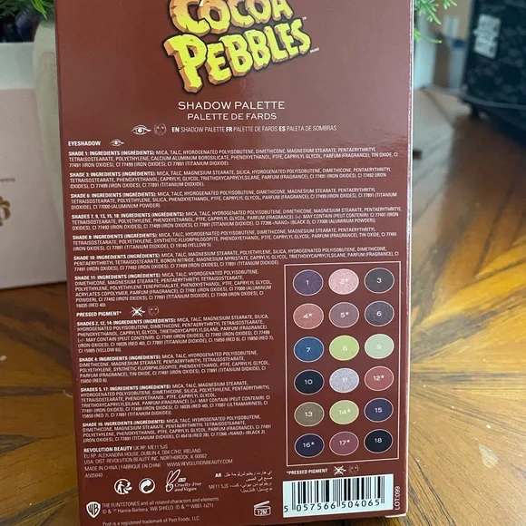 Revolution Beauty Cocoa Pebbles Eyeshadow With Matching Flinstones Makeup Bag - Picture 2 of 9